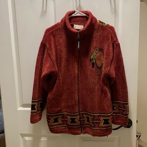 Vintage Red Fleece Coat